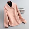 Short Double Faced Wool Coat Women Spring Autumn Korean Style Loose Fit Doll Collar Fashion Jacket