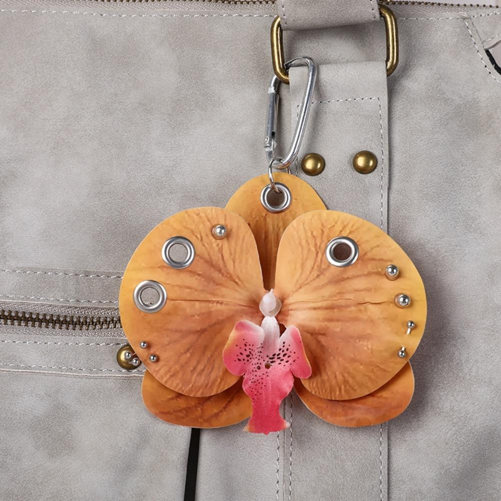 Backpack Decoration Orchid Lily Keychain Colorful Backpack Hangings Decor Flower Bag Pendant