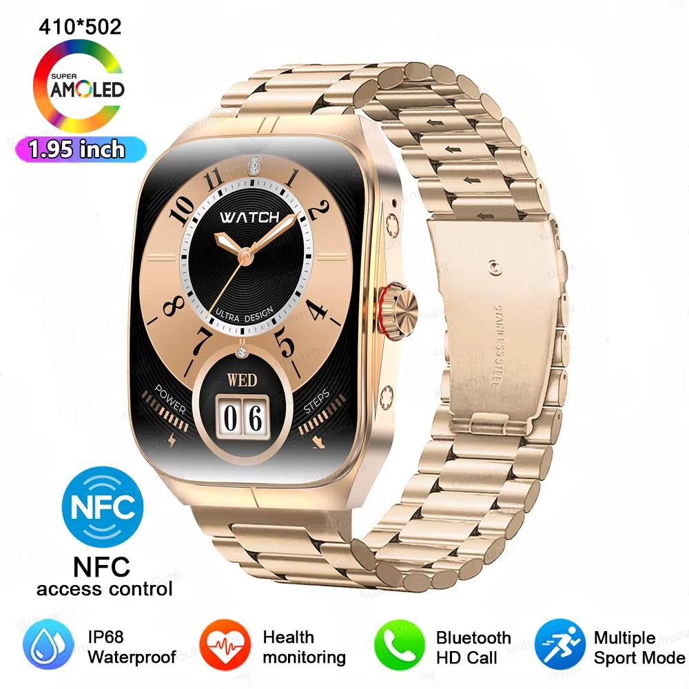 2025 Новые умные часы с NFC AMOLED-экран Всегда показывает время Bluetooth-звонок Серия 9 Часы Пользовательский циферблат Мужские Спортивные Здоровье Женские Смарт-часы