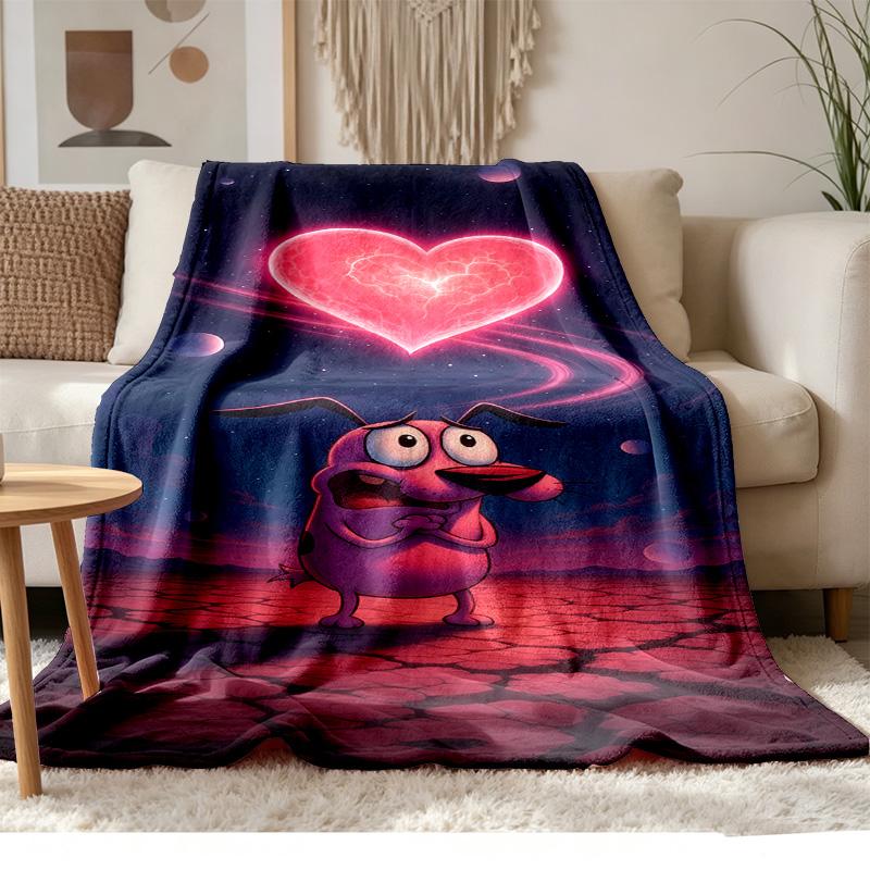 Courage the Cowardly Dog Soft and comfortable flannel Suitable for sofas living rooms outdoor camping travel and also makes a great anniversary gif