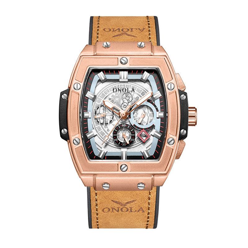 Новые часы для мужчин, модные деловые наручные часы, автоматические, повседневные, роскошные, водонепроницаемые, с кожаным ремешком, механические часы