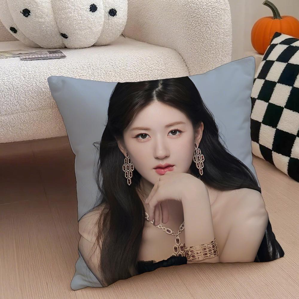 Cute Talented Chinese Beautiful Actress RRosy Cushion Cover Throw Pillow Cover Hidden Button Durable Polyester Chair Cushion