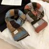 Scarf Autumn and Winter New College Style Contrasting Color Striped Wool Knitted Scarf Warm Scarf Versatile Shawl