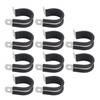 10pcs Stainless Steel Rubber Lined P Hose Pipe Clamps Cable Mounting Clips Wire