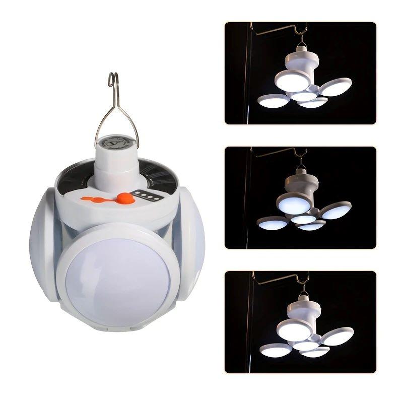 Уличный светодиодный выдвижной солнечный фонарь для футбола, зарядка через USB, 5 режимов, четырехстолбчатый индикатор заряда батареи, фонарь для кемпинга, уличный фонарь