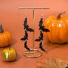Layered Skull Bat Earrings Lightweight Acrylic Halloween Ear Pendant Jewelry For Women Spooky Costume Accessories