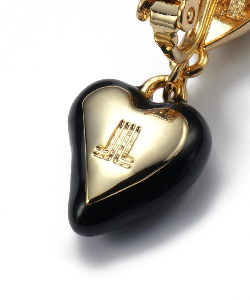 En Art Deco Heart Motif Earrings LAME1033 D2 [Lanvin Bleu]