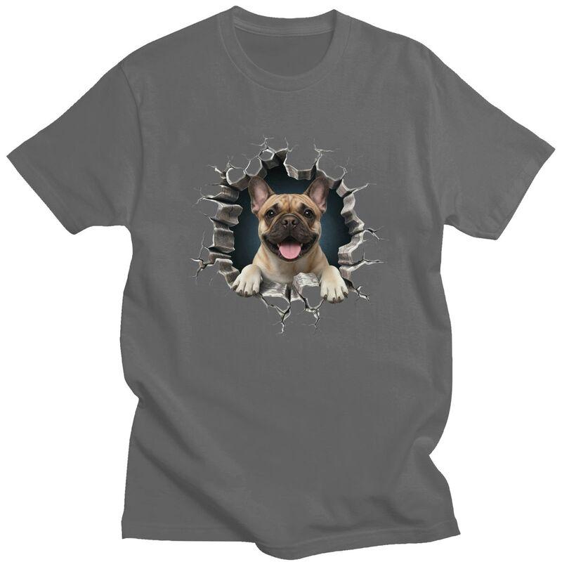 French Bulldog Wall Breaker T Shirt Men Short Sleeves 100 Cotton Tshirt Casual Frenchie Dog Lover Tee Tops Streetwear Tshirt
