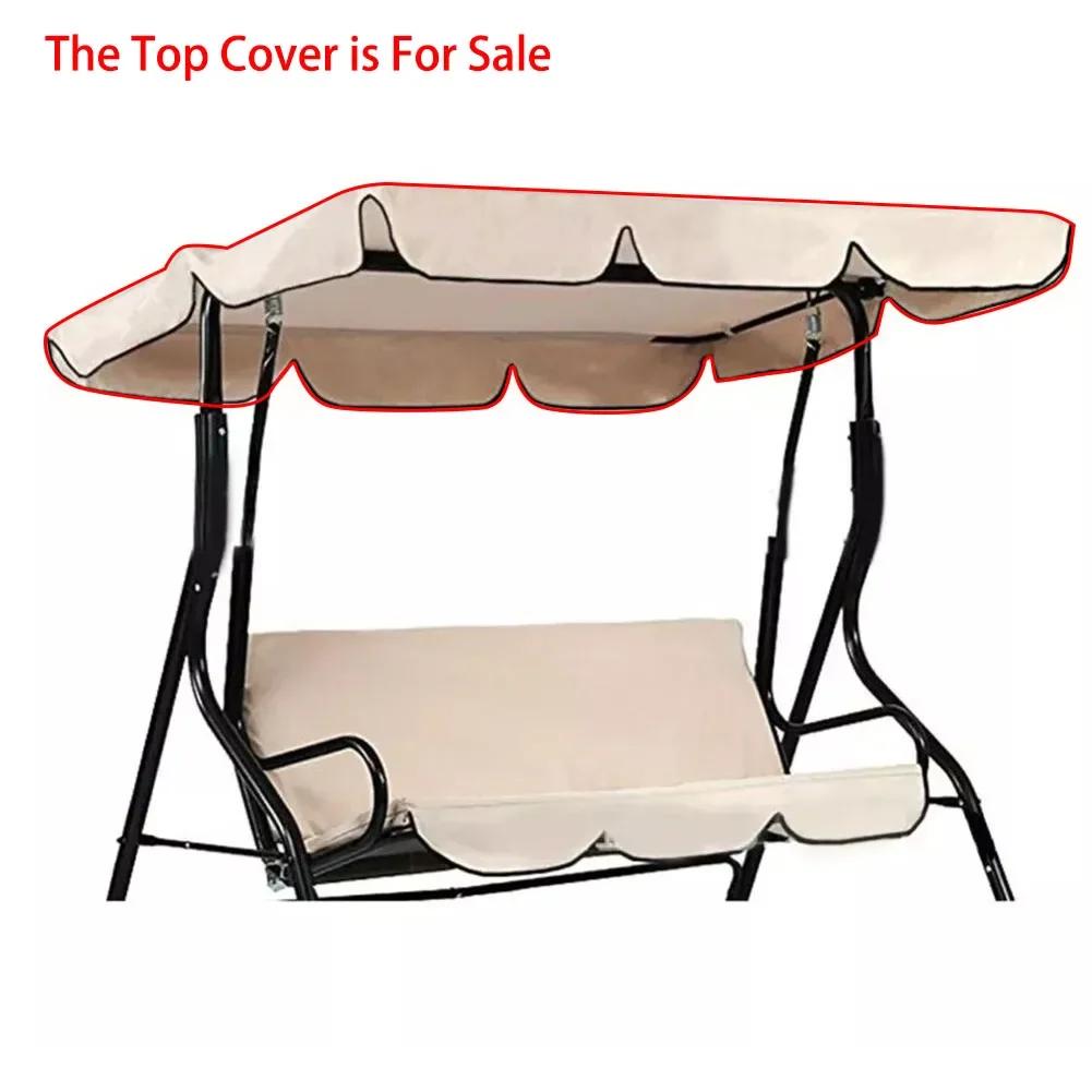 1pc Garden Swing Chair Top Cover Awning Top Rain Cover Replacement Canopy Waterproof Sun Shade Swing Top Cover Without Frame