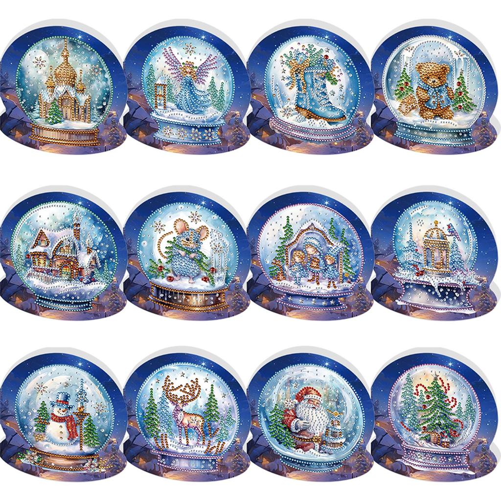 4-12 шт. 5D Стразы Искусство Поздравительная Открытка на День Рождения Ручная работа Алмазная Живопись Рождественская Фестивальная Открытка Открытка Благодарности Для Семьи А