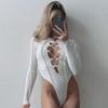 Y2K сексуальный весенне-летний женский облегающий однотонный комбинезон с длинными рукавами и повседневным стилем