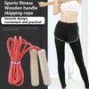 Jumping Rope Wood Handle Adjustable Strong Flax Weaving Long Rope Fat Burning Professional