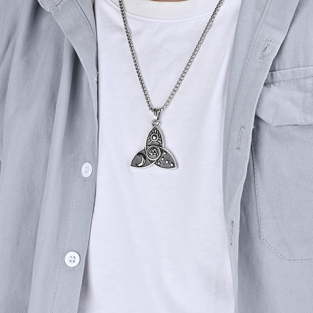 Ожерелье с подвеской в виде кельтского узла, мужская цепочка, готические ювелирные аксессуары