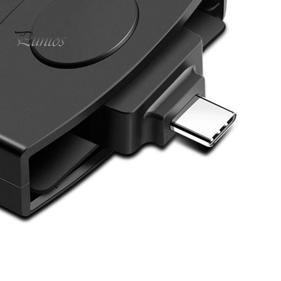 USB-ридер для карт Широкая совместимость Вращающийся Type-C Банковский Smart IC/ID EMV Налоговая отчетность Хранение