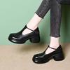 Korean Version of Bag Head Sandals Women's 2025 Spring and Autumn New Mother Shoes Round Head Comfortable Single Shoes Work Shoes Black Leather Shoes
