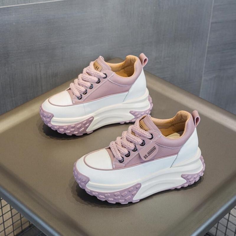 Модные 7 см натуральная кожа платформа танкетка модные женские весна лето осень массивные кроссовки обувь дышащие удобные