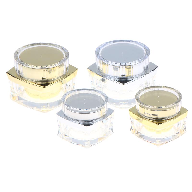 Reusable Skincare Product Container 1Pcs Gold Silver Empty Face Cream Jar for Travel Daily Makeup Organization