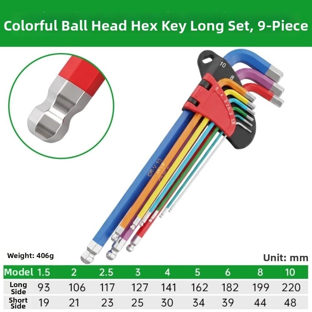 1.5mm To 10mm Hex Key Set Precision L Wrench Kit Heavy Duty Allen Wrench Set For Bicycle Repair