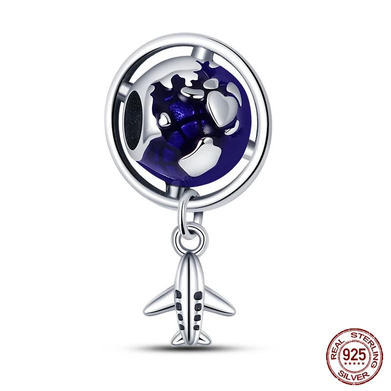 Fashion Copper Travel Aircraft Series Charms Beads Fit Original Bracelets Diy Anniversary Jewelry For Women