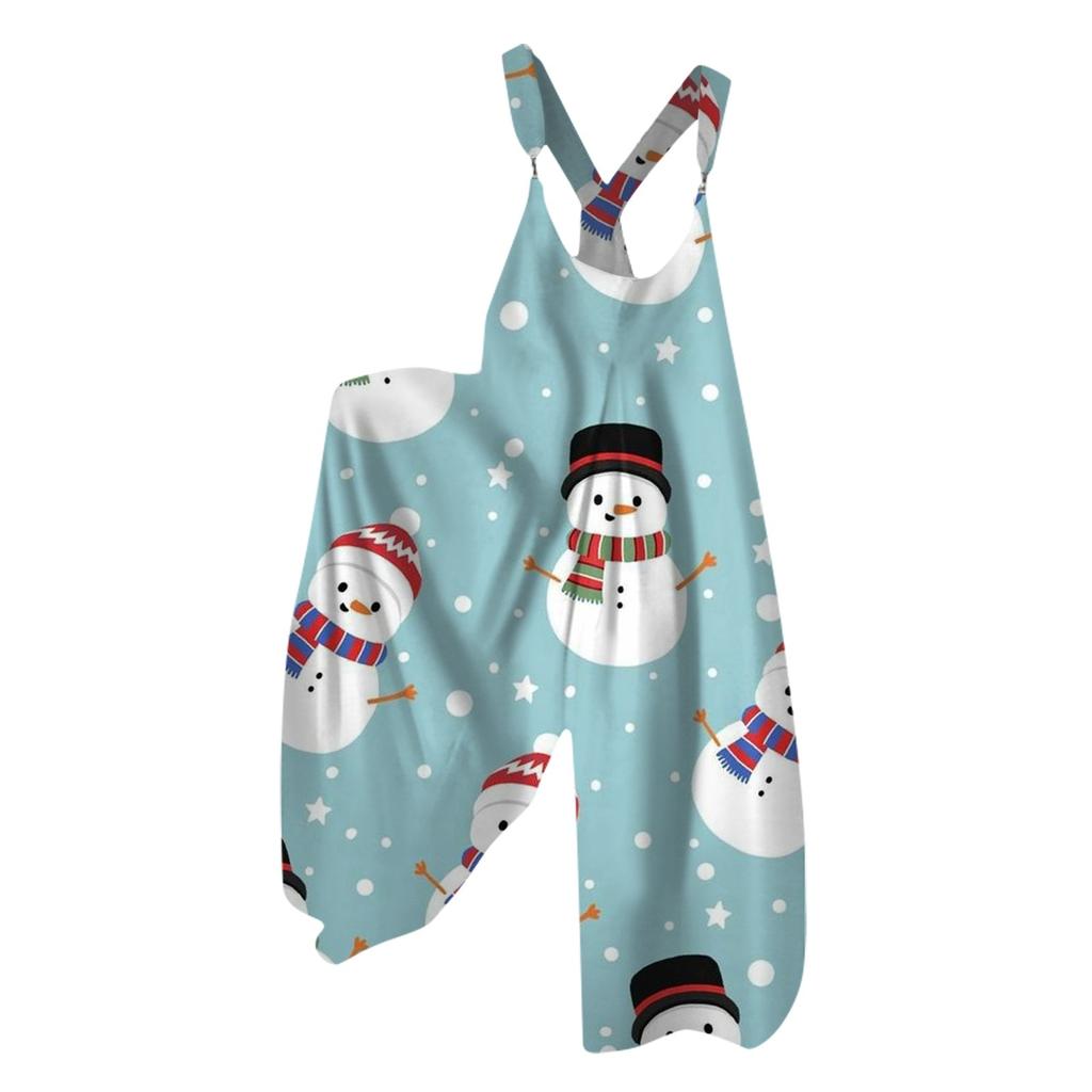Женский летний комбинезон с рождественским принтом в винтажном стиле (Нерегулируемые ремни)