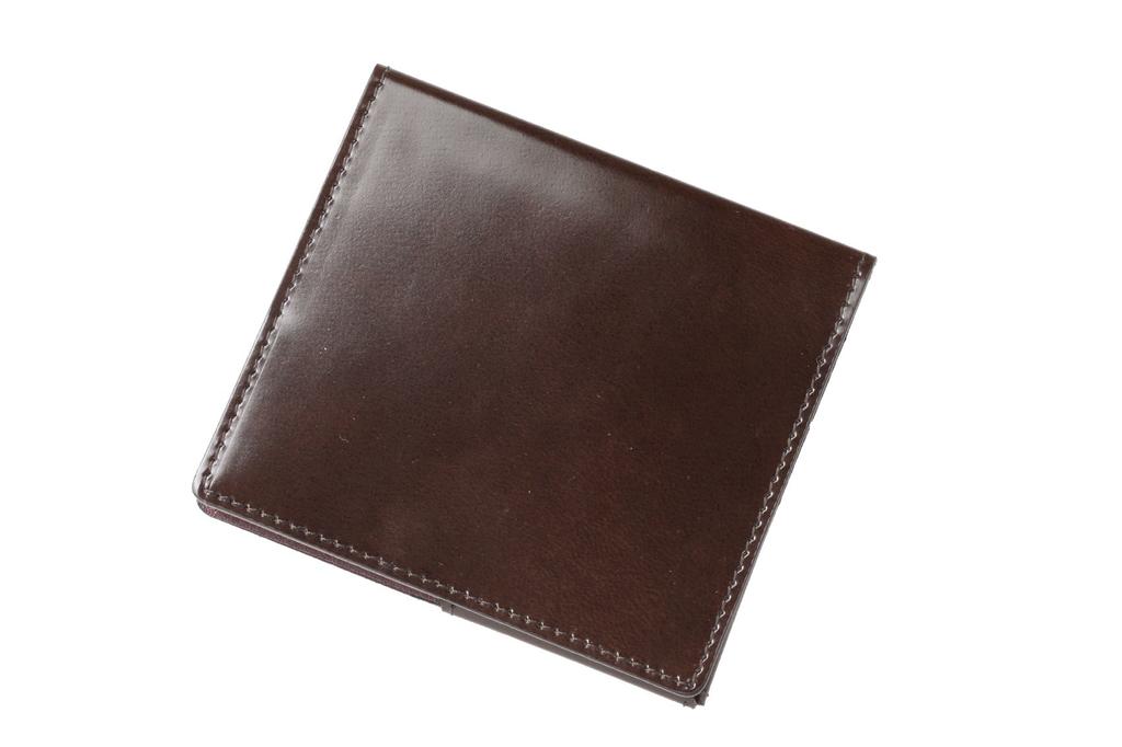 Тонкий зажим для денег из кожи, тонкий, сделано в Японии, шоколадный [Abrasus]