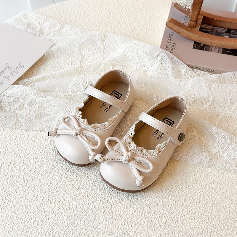 Стильные кожаные лоферы для девочек с мягкой подошвой - Весенне-осенние туфли принцессы, корейский стиль, обувь для первых шагов