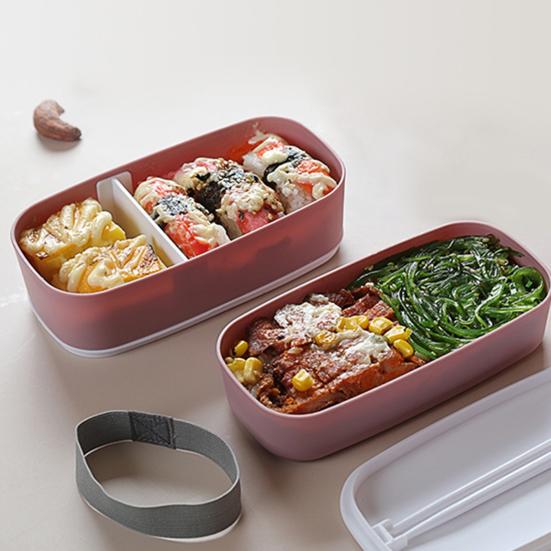 1 Set Bento Box Heat Resistant Leakproof Plastic Sushi Dessert Food Storage Box