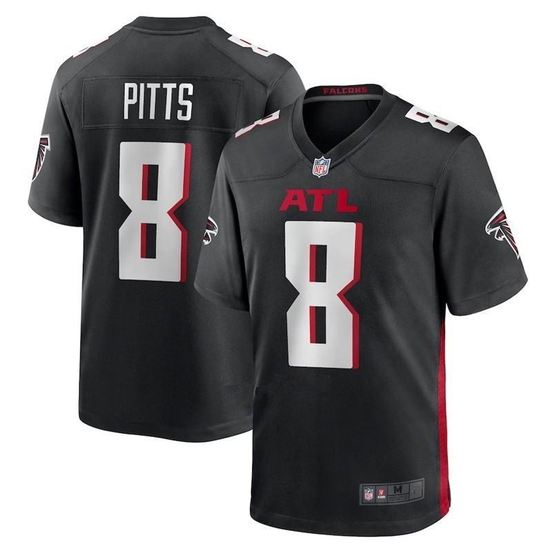 Atlanta Falcons 8 Pitts Mens Football Jersey 2nd Gen White Black S-3XL
