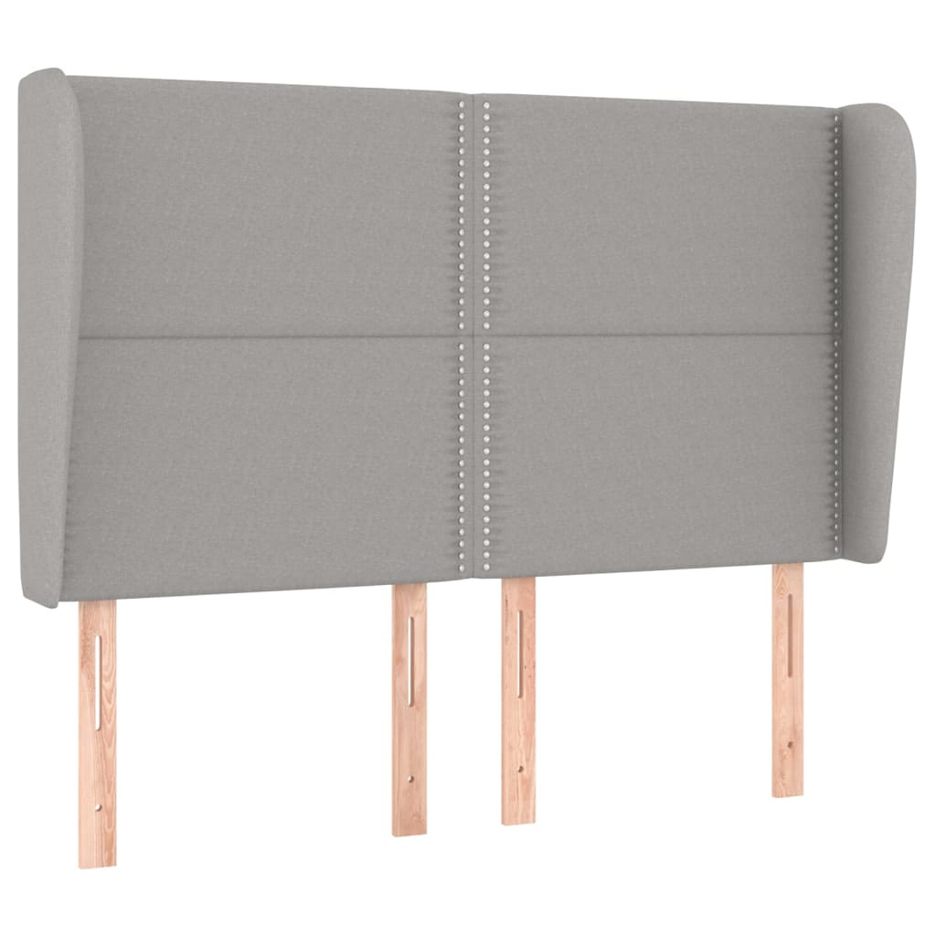 Headboard with Ears Light Grey 147 x 23 x 118 128 cm Fabric