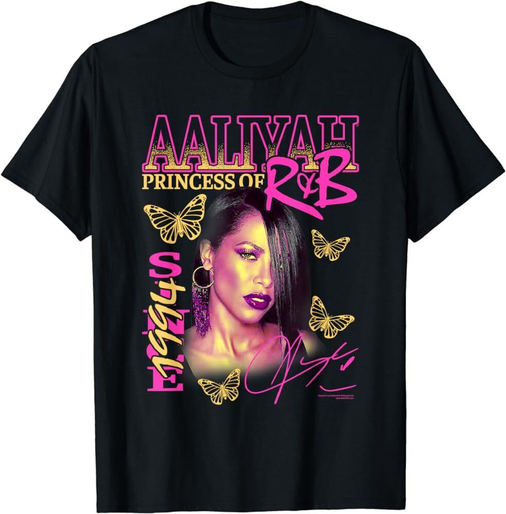 Vintgae Aaliyah In Concert Black Cotton 100% Size S To 4Xl Shirt TT092