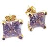 [E8803] - Gold Plated 'Essentiel' Mauve Earrings
