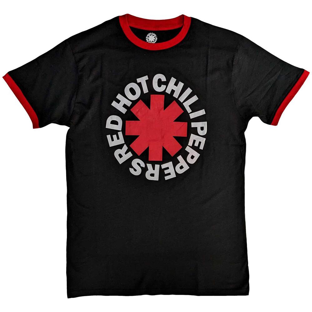 Red Hot Chili Peppers - Классическая Звездочка - Черная футболка с контрастными манжетами и воротником Унисекс