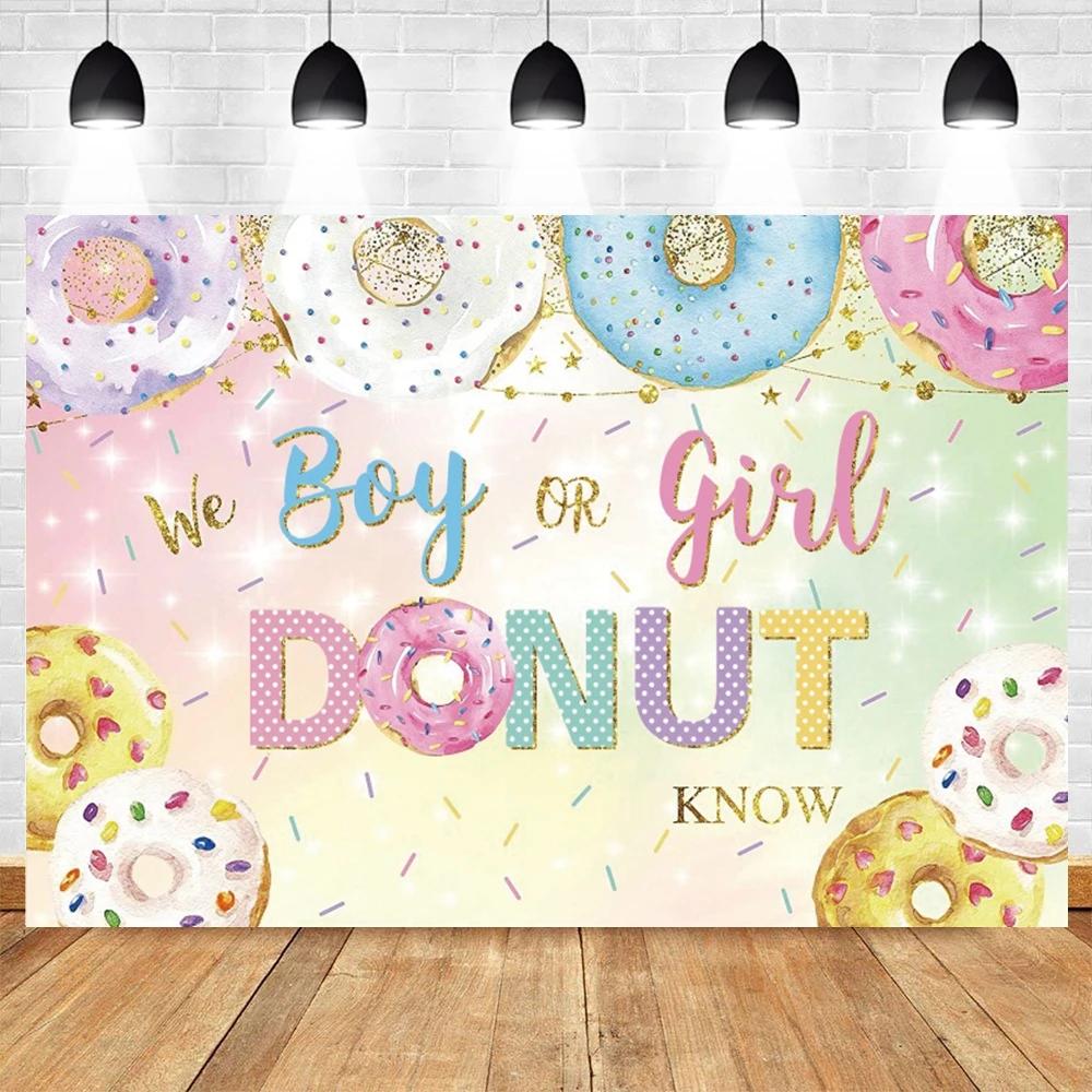 Newborn Baby First Birthday Backdrop Ice Cream Donuts Paper Cupcake Lollipop Sweet Cake Smash Baby Shower Party Photo Background