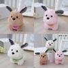 Adorable Cute Plush Dog Pendant Keychain Soft Toy For Bags And Dolls In Pink Beige And Cream