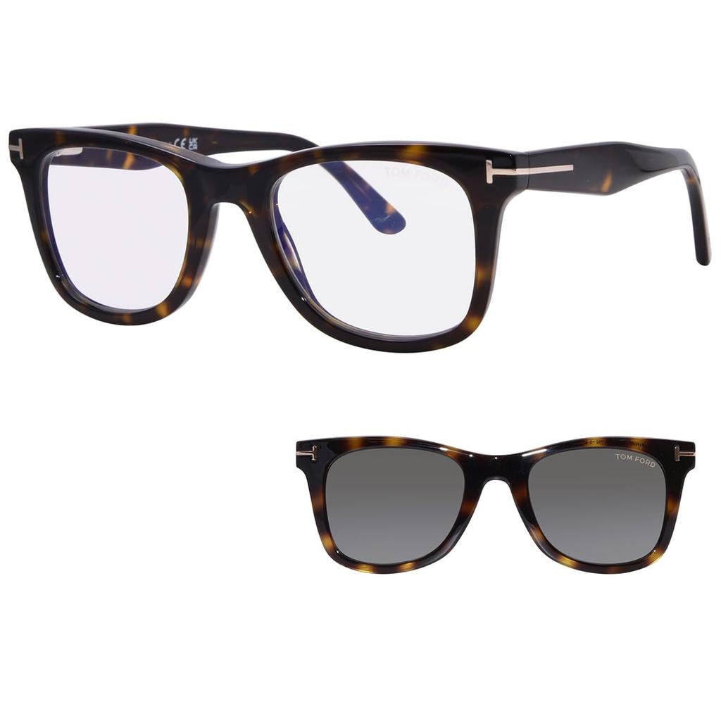 Tom Ford Солнцезащитные очки 50 мм с линзами, фильтрующими синий свет, для мужчин и женщин, сделано в Италии, темные TF5970-B клипсы, (052 Гавана)