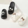 Женские толстые тапочки Cloud на платформе Eva Cfortable Non-Slip Home Slides Bowknot Girls Summer Sandals Flip Flops