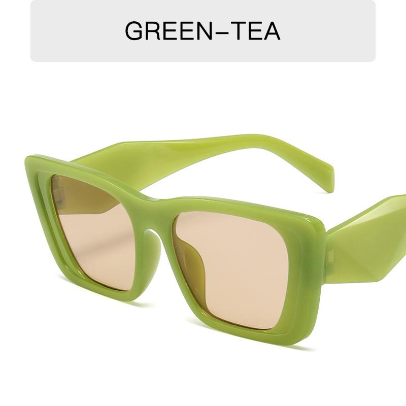 Charm women Square Fashion Glasses Retro Large Frame men Jelly Color Sunglasses