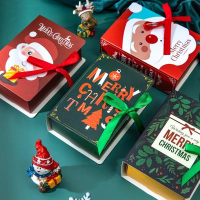 В форме книги Счастливого Рождества коробки для конфет сумки Рождество Санта-Клаус Подарочная коробка Navidad Natal Noel Украшение для вечеринки