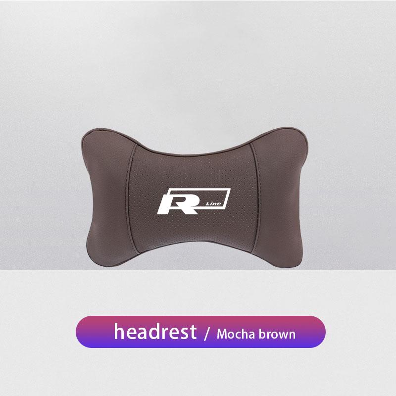 XYZ1 VW Car Leather Headrest Seat Head Support Neck Pillow For Volkswagen Polo Golf GTI CC Tiguan Arteon Passat Jetta Touareg ID.3