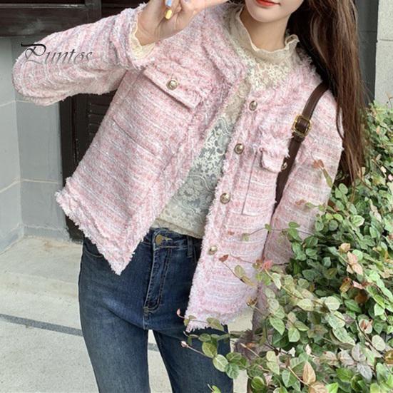 Женская куртка в стиле знаменитостей, короткая, с круглым вырезом, длинными рукавами, однобортный кардиган, рваное пальто, верхняя одежда осень-зима