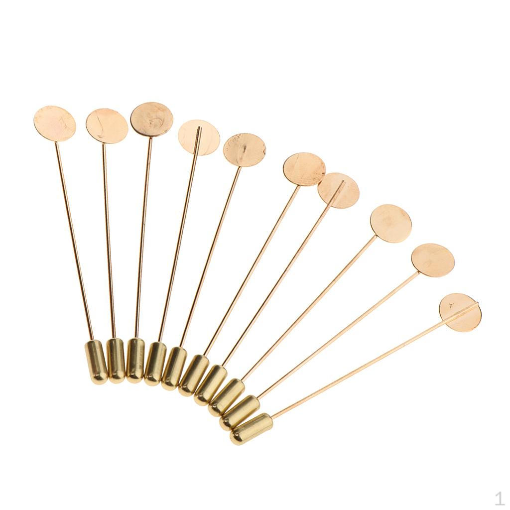 10pcs/Lot Lapel Pin Stick Tie Hat Scarf Brooch Blank Diy Findings Cm
