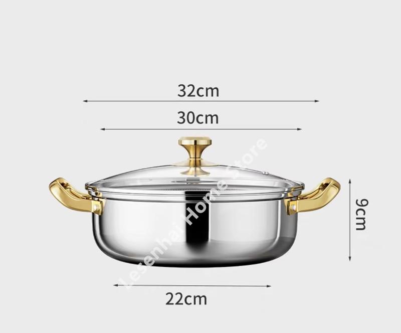 30 см нержавеющая сталь суповая кастрюля Wok антипригарное покрытие Honeycomb с крышкой бытовая кастрюля сковорода индукционная плита газовая плита универсальная