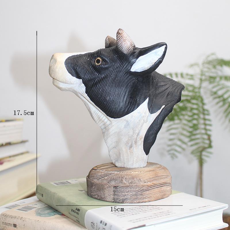 Искусственная скульптура животного Резьба по дереву Голова животного Тигр Лев Резьба по дереву Поделки Сосновые украшения Аксессуары для домашнего декора