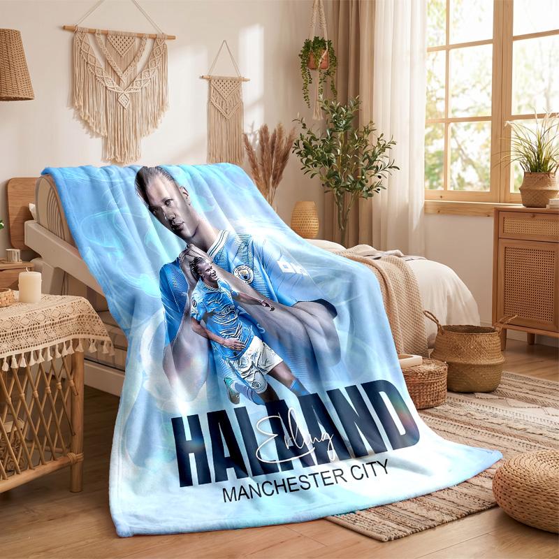 Erling Haaland Print Flannel Blanket Soft Warm Sofa Bed Throw Blanket For Home Office Bedroom