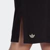 Adidas Оригинальное платье в полоску с круглым вырезом и трилистником, прямое платье с короткими рукавами, женское платье, черное HM1773