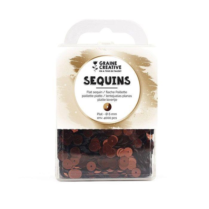 Коробка с плоскими коричневыми пайетками - 4000 штук