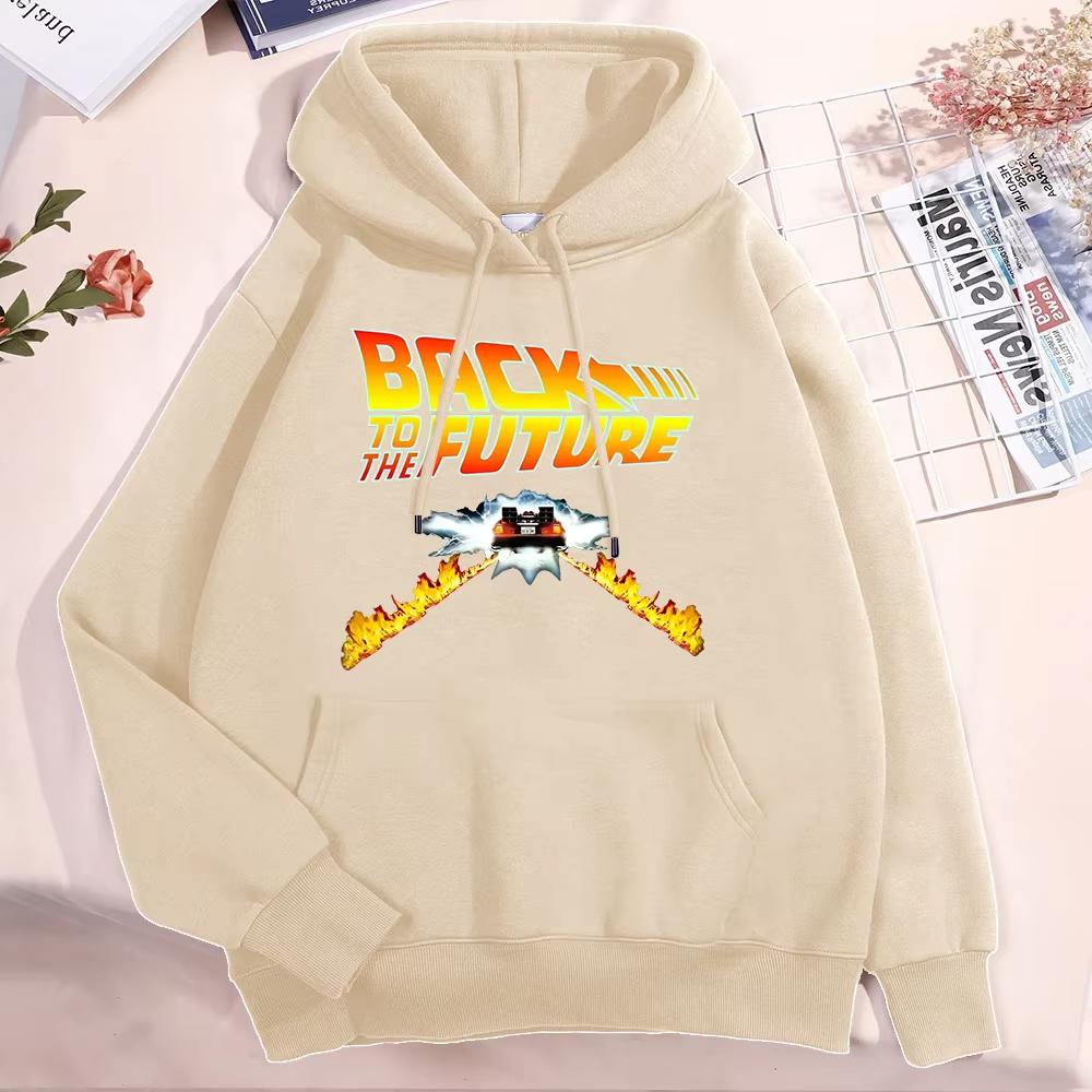 New Back To The Future Graphic Print Pullover Hoodies Unisex Men Women Harajuku Streetwear Long Sleeve Sweatshirt Loose Fit Casual Fashion Daily Tops