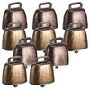 Stuurvnee 10 Pieces Small Brass Bells for Cows, Horses, and Sheep, Retro Copper Bells for Horses and Sheep, Cowbell Noise Makers
