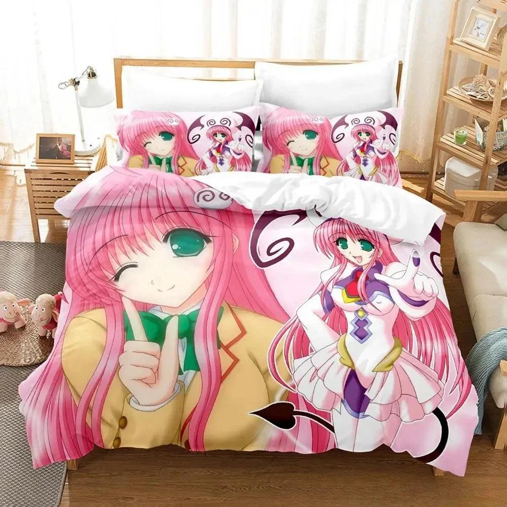 Новый комплект постельного белья To Love Ru Мультяшный Аниме двух- и трехпредметный комплект для взрослой и детской спальни Комплекты пододеяльников с 3D-принтом Кавайные Аниме Девушки