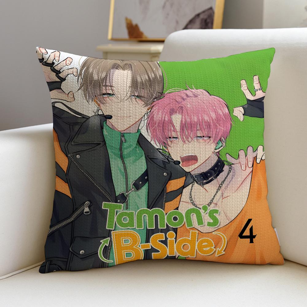 Romantic TTamons BSideS Cushion Cover Breathable and skinfriendly linen pillowcase square removable and washable cushion